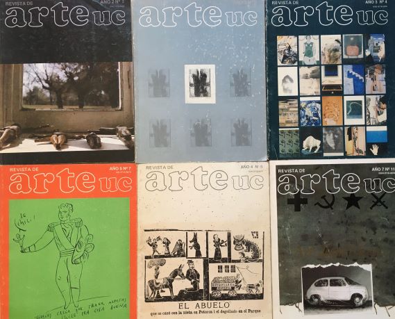 Revista de arte uc .  año 2, n° 2 , Año 2 n° 3 , año 3 n°4, Año 4 n°6, año 5 n°7,  año 7 n°11
