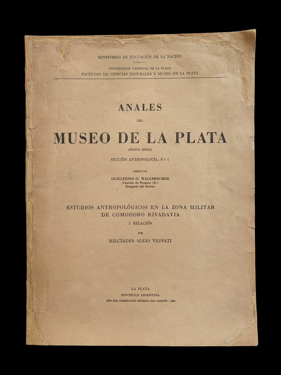 Milcíades Alejo. Anales del Museo de La Plata, Sección Antropología N°1. Estudios antropológicos en la zona militar de Comodoro Rivadavia i relación. 