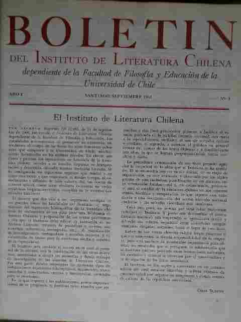 Facultad De Filosofía Y Educación De La Universidad De Chile - Boletín del  Instituto de Literatura Chilena
