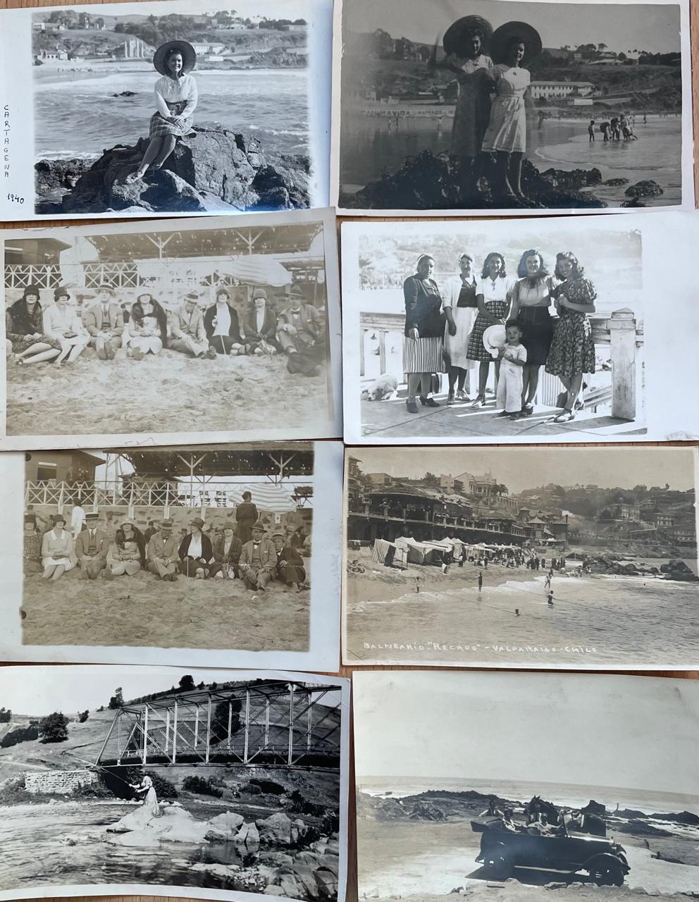 Fotografías de playas, balnearios en vacaciones. (1930-1940)
