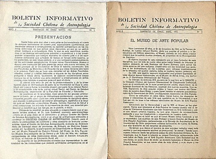 Boletín Informativo de la Sociedad Chilena de Antropología, Año I. No.1