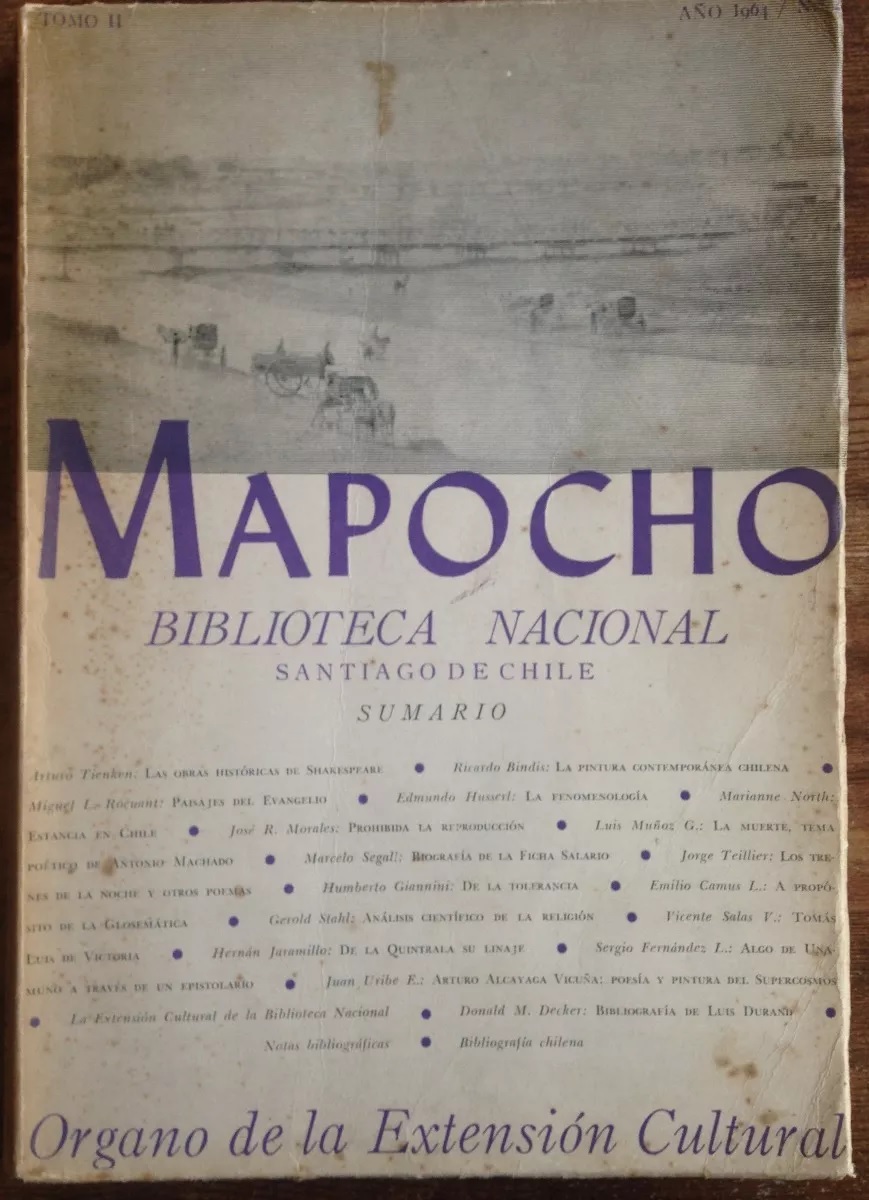Biblioteca Nacional, Extensión Cultural. Revista Mapocho. Tomo II, n °2 , 1964
