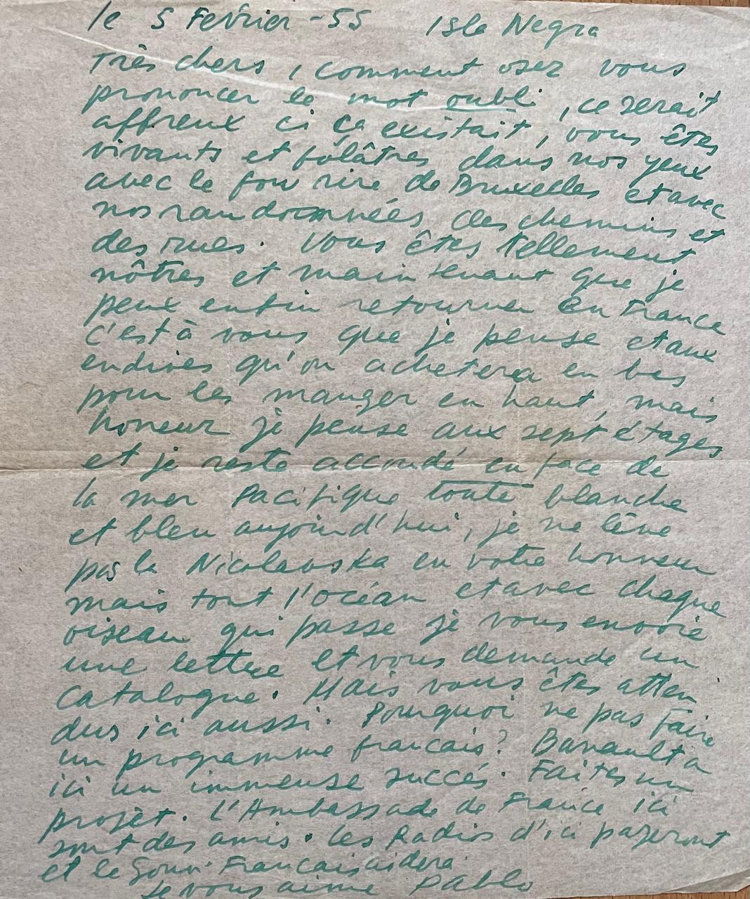Pablo Neruda	Carta poética a Jacqueline y André Trutat