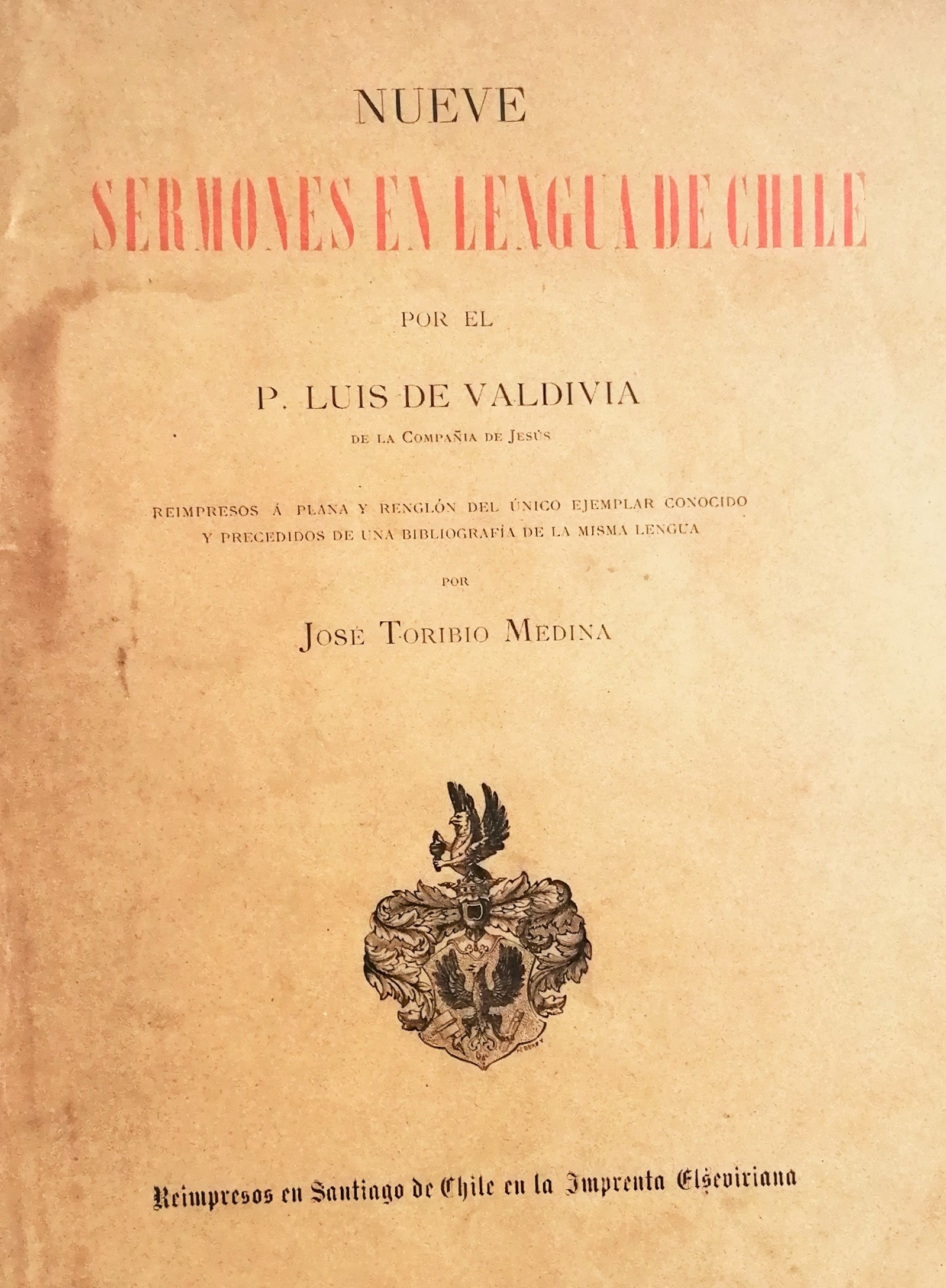 Padre Luis de Valdivia - Nueve Sermones en lengua de Chile