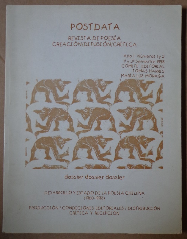 Thomas Harris y María Luz Moraga. Postdata. Revista de poesia creacion/difusion/crítica