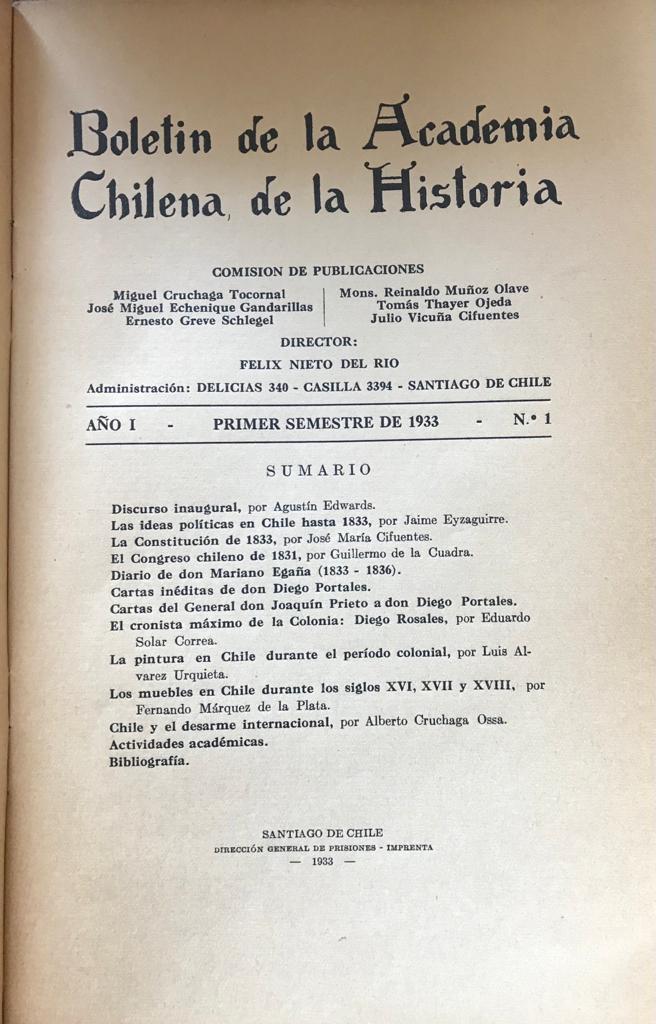 Boletín de la Academia chilena de la historia: