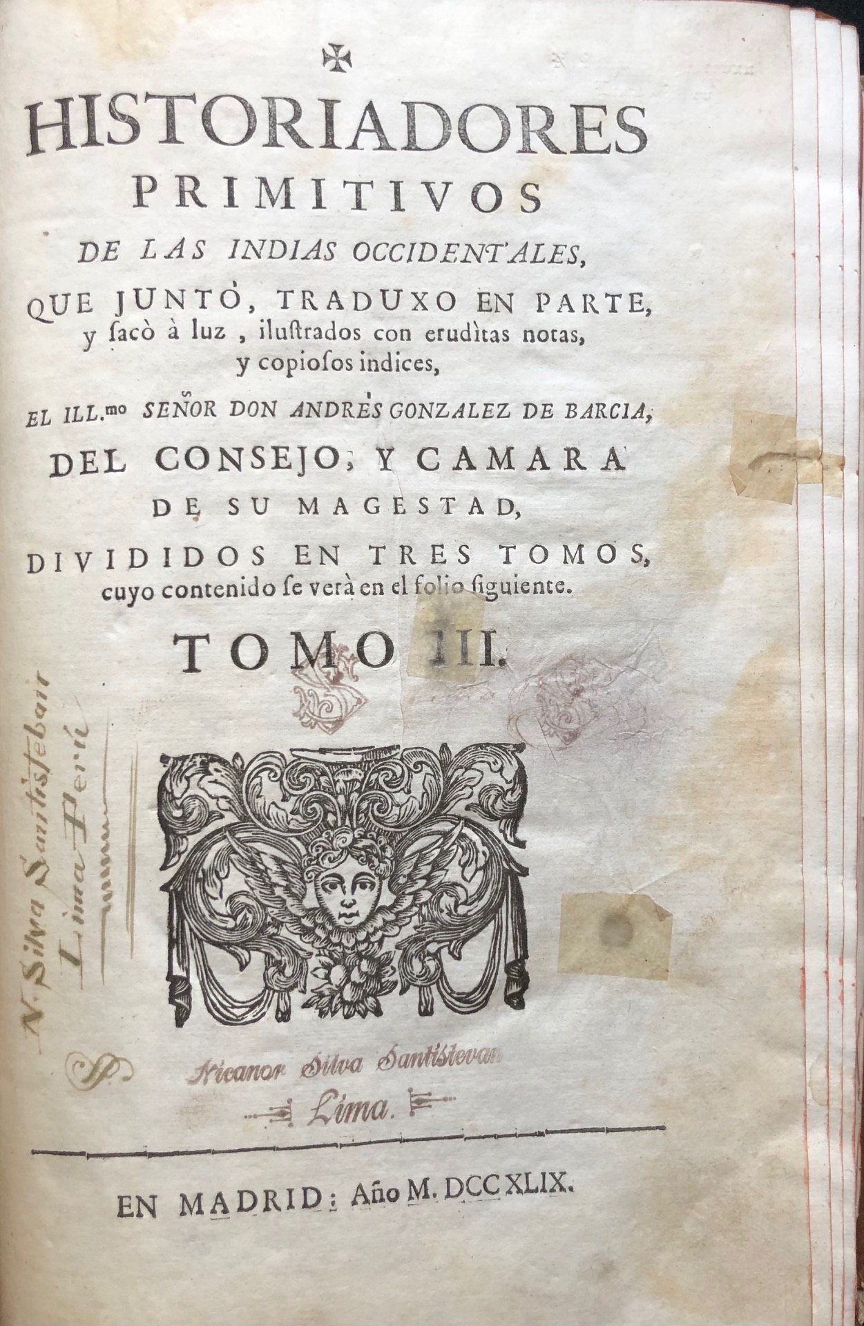 Andrés González de Barcia - Historiadores primitivos de las indias occidentales