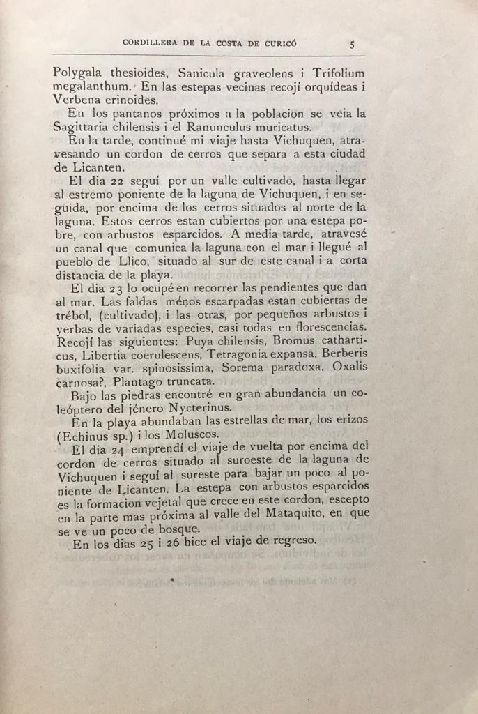 Manuel J. Rivera 	Apuntes sobre la vejetación de la Cordillera de la Costa de Curicó 