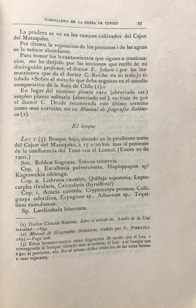 Manuel J. Rivera 	Apuntes sobre la vejetación de la Cordillera de la Costa de Curicó 