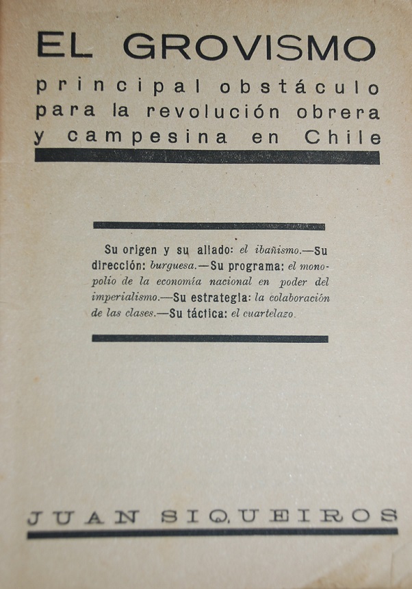 Juan Siqueiros - El grovismo principal obstaculo para la revolucion obrera y campesina en Chile