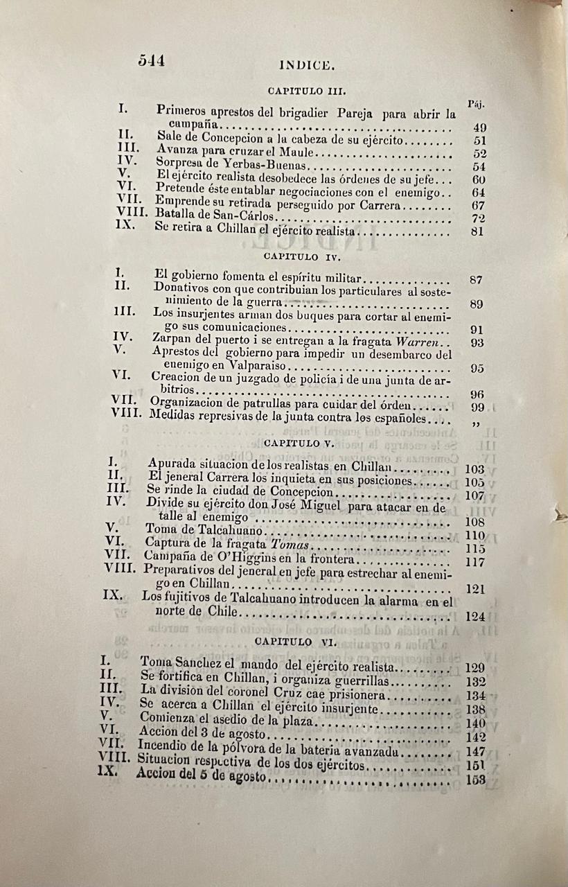 Diego Barros Arana 	Historia Jeneral de la Independencia de Chile. 4 tomos 