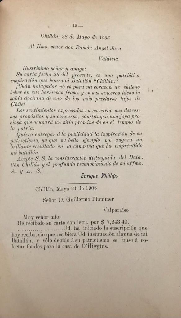 Roberto Lagos 	Glorificación de d. Bernardo O'Higgins