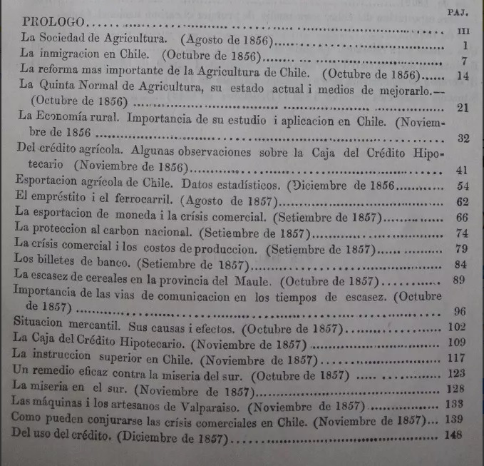 Manuel Miquel. Estudios económicos i administrativos sobre Chile, desde 1856 hasta 1863